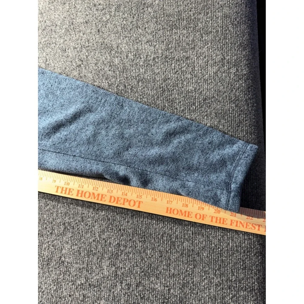 Stillwater Supply Co Mens Large Blue Heathered Quarter Zip Fleece Lined Sweater